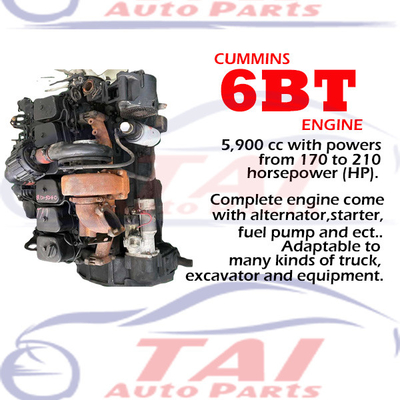 Cummins 4BT 6BT Gebruikte dieselmotor Volledige montage Graafmachineonderdelen